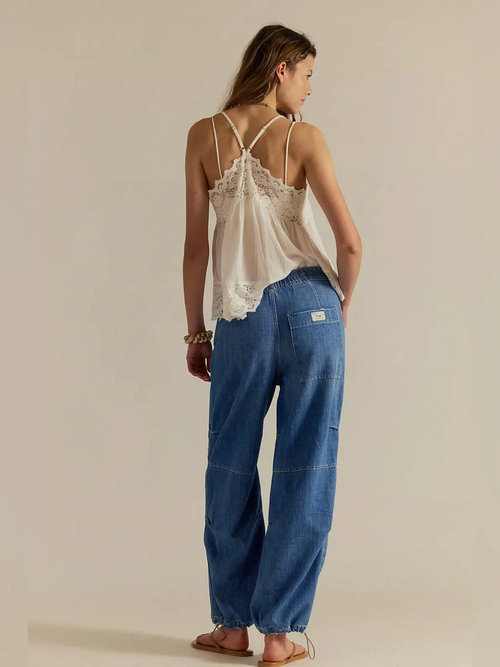 Free People We The Free Logan Cinched Cargo Jeans (no size tag) Fits Medium